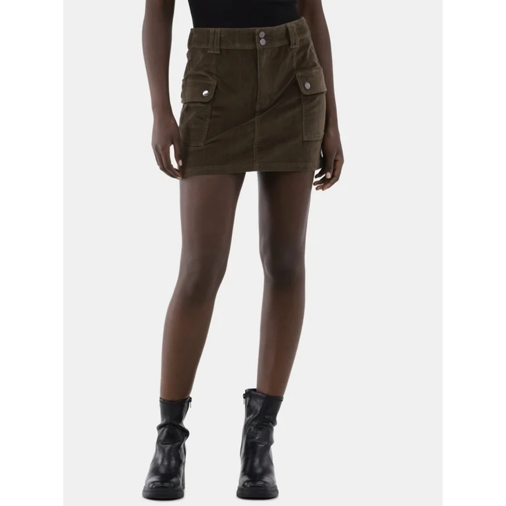 NWT No Boundaries Olive Corduroy Mini Skirt with Pockets. Women size L
